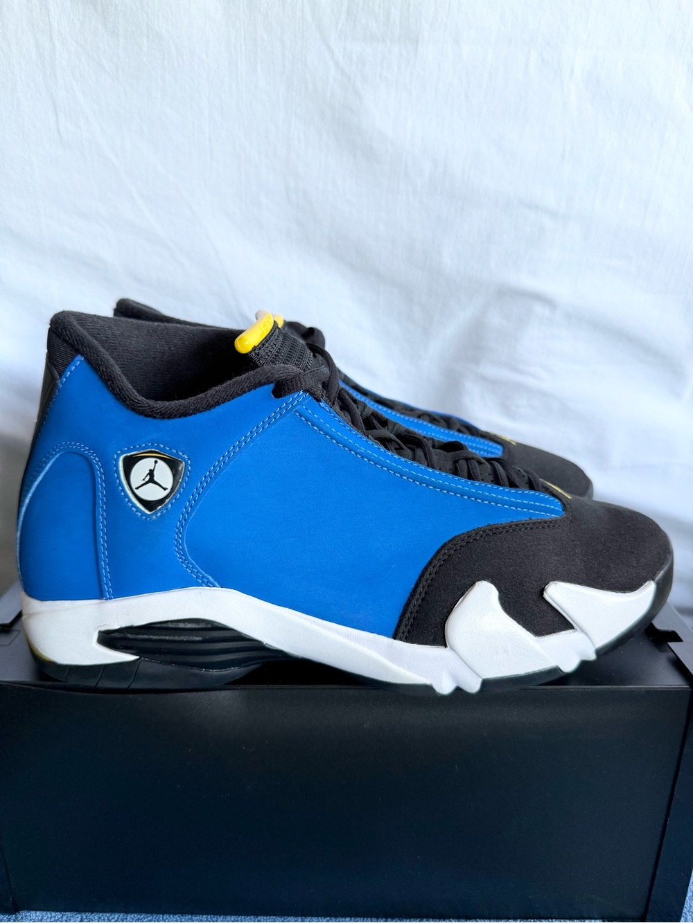 AUTHENTIC Jordan 14 Retro “Laney” Blue size 10 487471-407 2023 PRE-OWNED